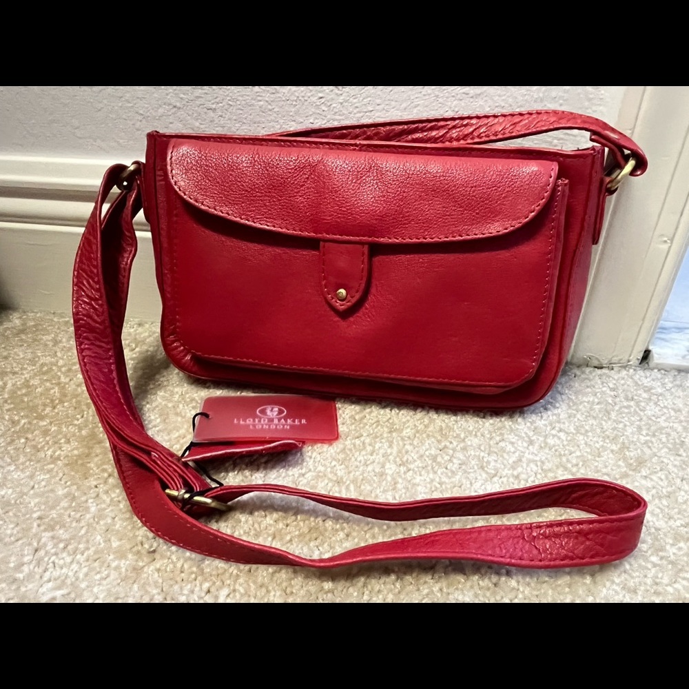 Lloyd baker leather shoulder bag. New with tags. Red.